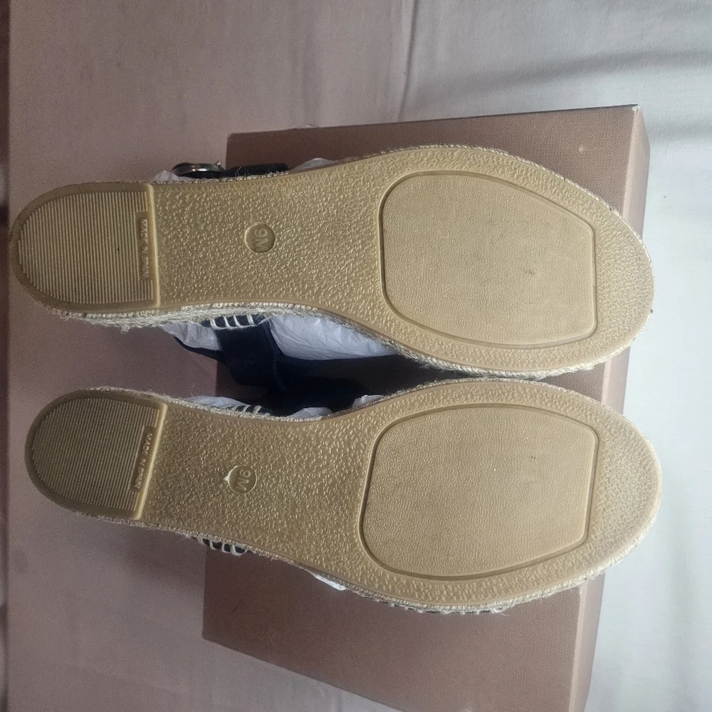 Via Spiga Marlin Blue Platform Adjustable Strap Espadrille Sz 9 NWT Retail $195